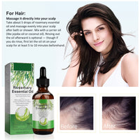VXHDAG Rosemary Oil for Hair Growth & Skin Care - 100% Pure Rosemary Essential Oil for Eyebrow and Eyelash, Nourishes The Scalp, Stimulates Hair Growth for Men Women (2 Pack 2x60ML)