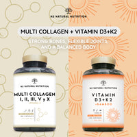 Multi Collagen Type I, II, III, V, X. Bovine, Marine Collagen Peptides 180 Capsules Enhanced with Vitamin C, for Joint Care, Skincare & Hair High Strength Collagen for Women & Men N2 Natural Nutrition