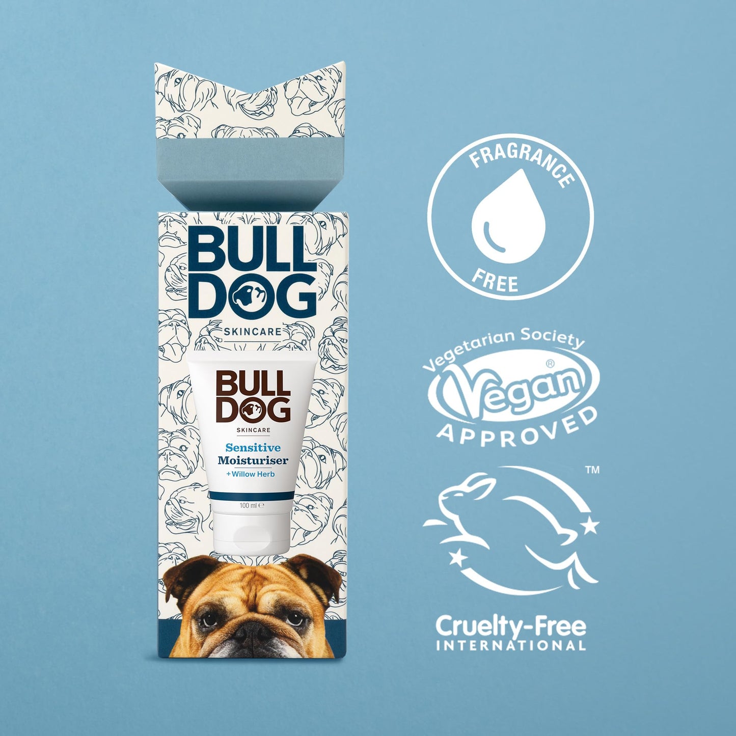 Bulldog Skincare | Men's Gift Set | Sensitive Moisturiser Cracker