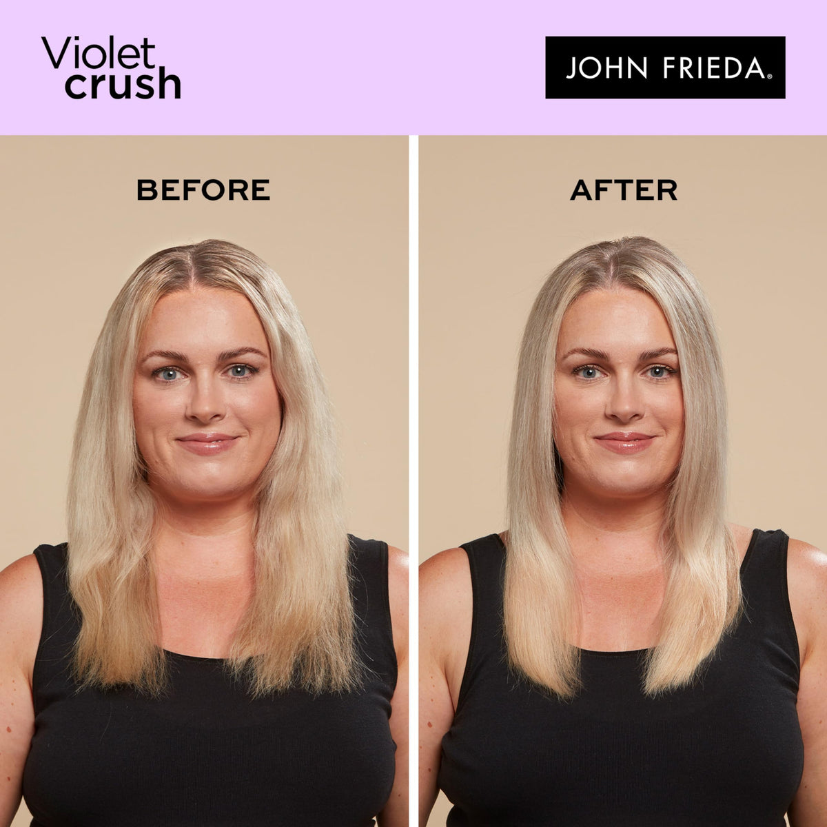 John Frieda Violet Crush Intensive Purple Shampoo, for Brassy Blonde Hair 250 ml, Toning