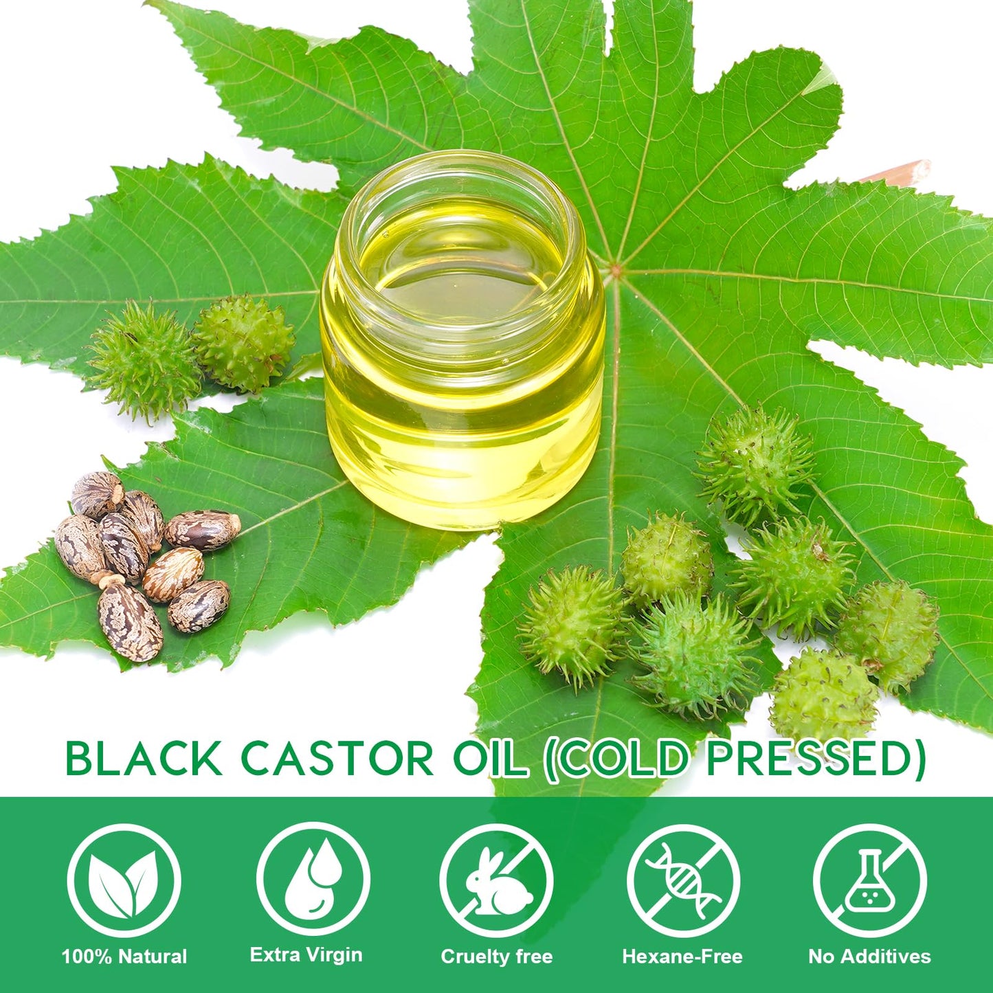 NBXINSLF 2Pack Jamaican Black Castor Oil for Hair Growth,Thicker Eyelashes & Eyebrows,Organic Castor Oil for Face,Body & Skin,100% Pure Cold Pressed Black Castor Oil,Hair Nourishing Oil