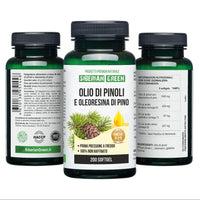 Siberian Green Pine Nut Oil w/Pine Resin Capsules 200 Softgels Wild Harvested Siberia Altai Cold Pressed Unrefined
