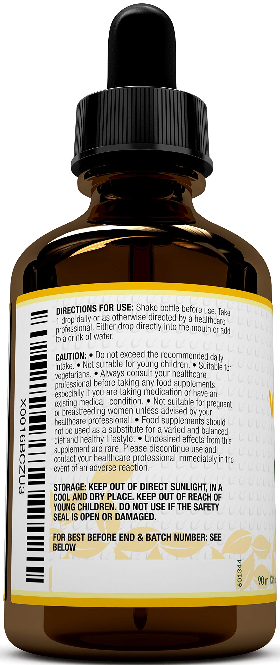 Vitamin D Drops 1000 IU 10,000 IU per 10 Drops - 50% More 90ml Equivalent to 3000 Drops - High Strength Liquid D3 in MCT Oil with Flexible Dosage - High Strength Vitamin D Supplement