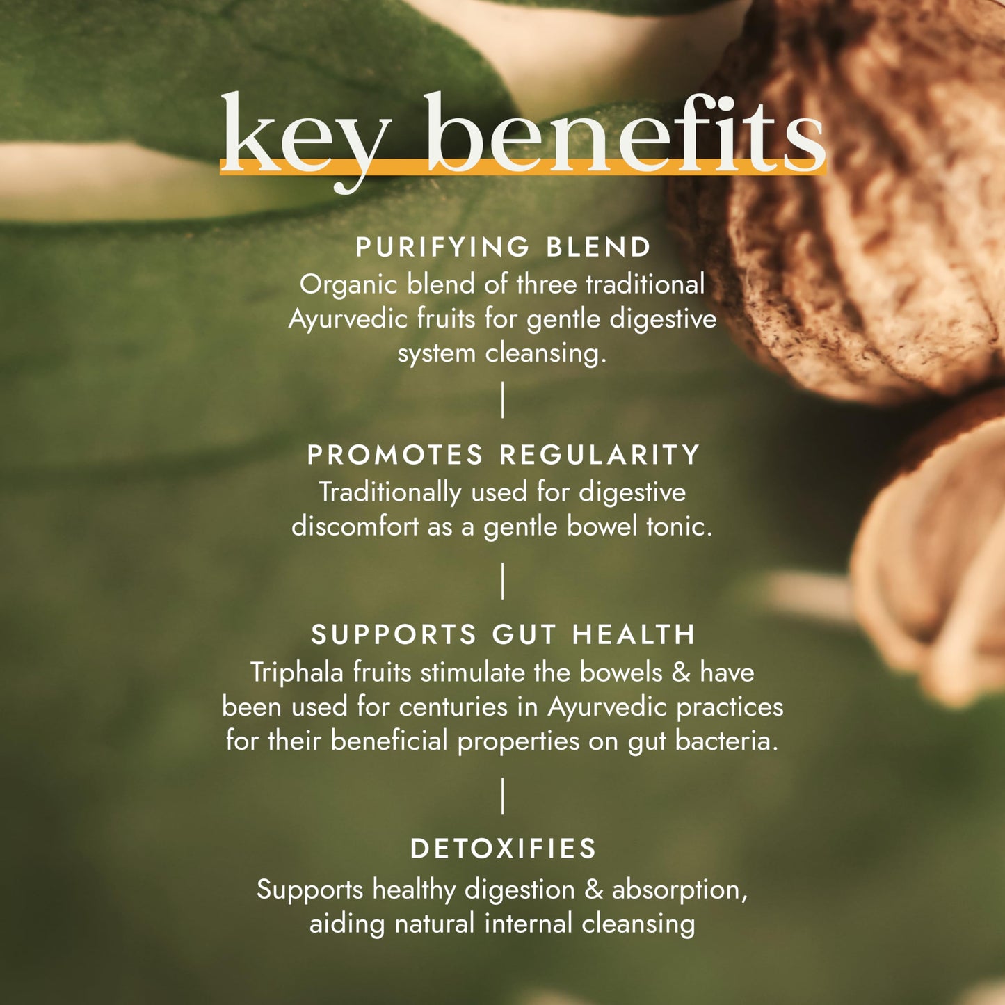 Fushi Organic Triphala Capsules, 60 Caps | Fresh-Ground Whole Food | Body Tonic, Cleansing & Detoxifying the system, Regulating Digestive System | Ayurvedic Medicine| Ethical & Vegan |Made in the UK