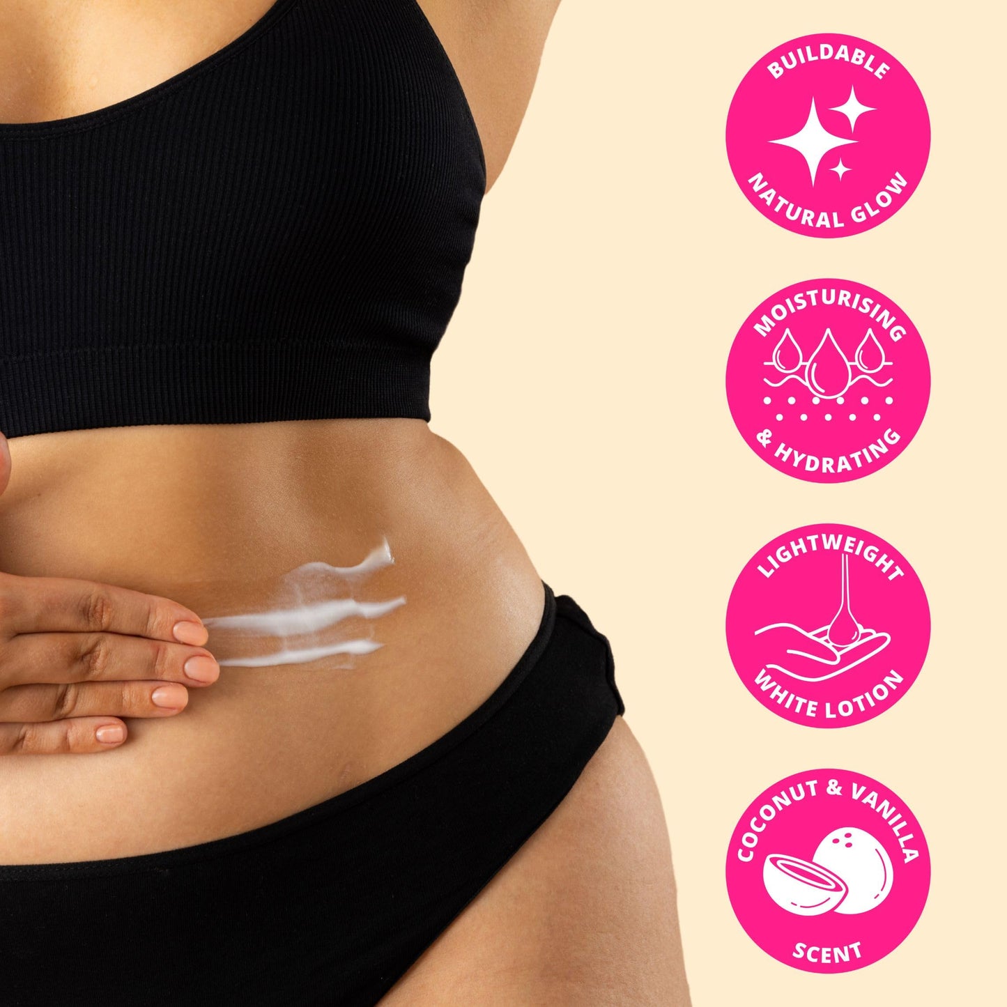 Skinny Tan Skin & Tan Body Glow Lotion - Medium Gradual Tanner for Natural Looking Sunless Tan, Streak-Free, Easy Application, Coconut Scented, Hydrating, Body Moisturiser 280ml