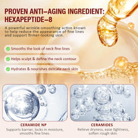 HXTMKT Neck Firming Cream, AH-8 Firming Neck Cream with Roller 120g, Tighten and Lift Neck Cream with Double Roller Massage, Reduces Wrinkles Fine Lines Double Chin, Moisturizes Skin