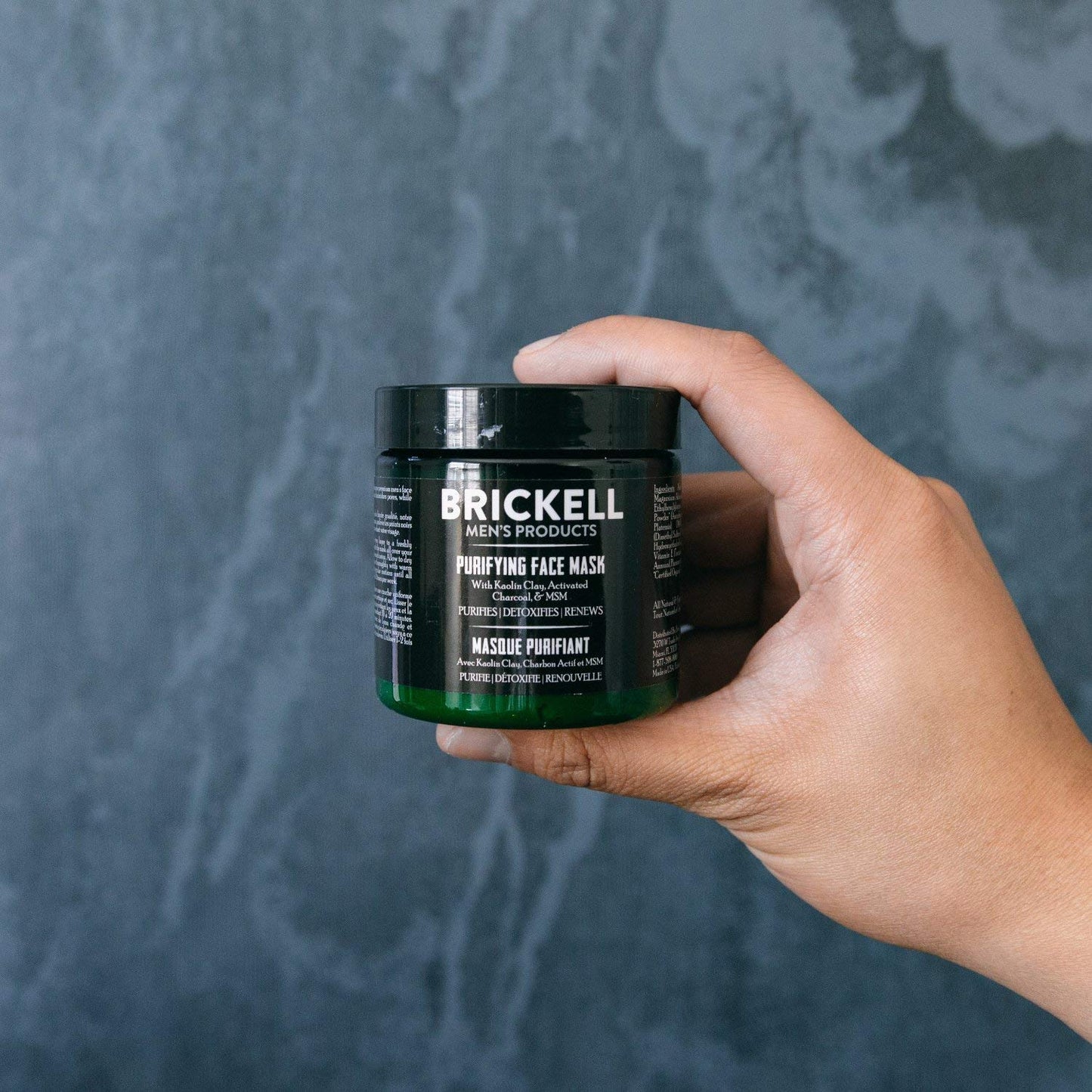 Brickell Men's Products Brickell Men's Purifying Charcoal Face Mask, Natural and Organic Activated Charcoal Mask With Detoxifying Kaolin Clay, 118 mL, Unscented