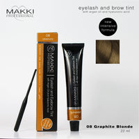 08 Graphite Blonde Makki Professional Intensive Eyelash and eyebrow tint dye with argan oil & hualuronic acid 22ml