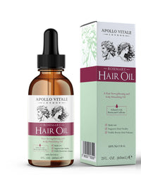 APOLLO VITALE Rosemary Oil for Hair Growth - Ultimate Hair Oil Blend with Rosemary, Biotin, Coffee and Coconut Oil for Dry Damaged Hair & Scalp, Rosemary Hair Serum, Perfect Hair Growth Serum.