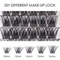 ocean pearl Cluster Lashes 72 Clusters Individual Lashes DIY Lash Extensions 10-16mm Length Reusable Soft Natural False Eyelashes Super Thin Band Wide Stem Eyelash Extensions for Makeup at Home