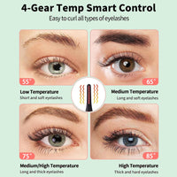Mokeum Heated Eyelash Curler, USB Rechargeable Electric Eyelash Curler, 15s Quick Heat, 4 Gear Temperature Control with LED Display Mini Eye Lash Curler for Women Girlsink (Pink)
