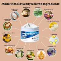 Magnesium Cream for Neuropathy Nighttime Relaxation - Nerve Muscle Cramps & Body Pain Support Lotion with Lavender (4 oz)