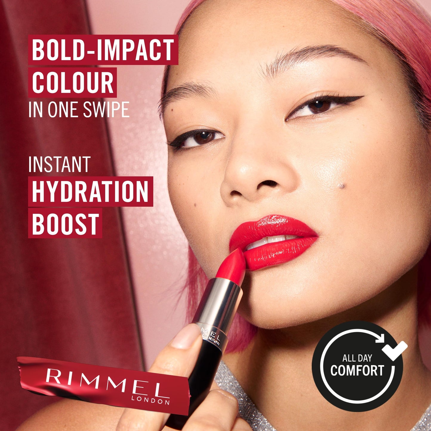 Rimmel Lasting Finish Lipstick 086 Sugar Plum, Creamy Satin Finish, Long Lasting 8 HR Wear, Comfortable Formula, Rich Pigment