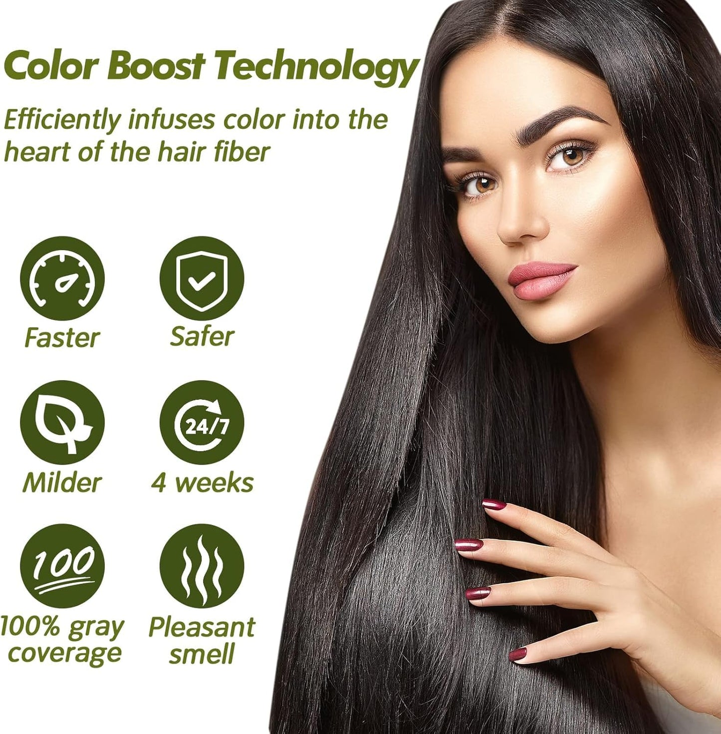 NATUREGURU Black Hair Shampoo Instant Black Natural Ingredients Hair Dye Shampoo Semi-Permanent Black Hair Color Easy to use Long lasting