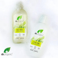 Dr. Organic Dr Organic Tea Tree Shampoo, Purifying, Oily Roots & Scalps, Natural, Vegan, Cruelty-Free, Paraben & SLS-Free, Recyclable & Recycled Ocean Bound Plastic, Certified Organic, 265ml, Packaging may vary