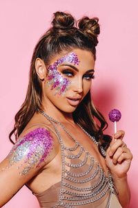 Hemway Gold Purple Holographic Mix Glitter Chunky Multi Purpose Dust Powder Arts & Crafts Halloween Decorations Costumes Scary Makeup Face Eye Body Nails Skin Hair Festival 100g