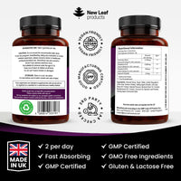 NEW LEAF PRODUCTS Sea Moss Gummies - 60 Gummies Enriched with Irish Sea Moss, Burdock Root and Bladderwrack - High Strength 3000mg Vegan Vitamin Gummies - Seamoss Gummies Made in UK by New Leaf