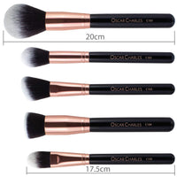 Oscar Charles Make up Brushes Set, 12 Piece Makeup Brushes Professional - Rose Gold