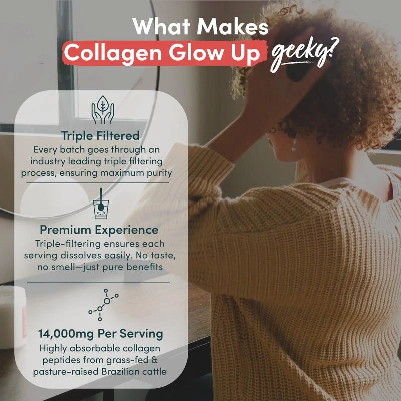 Nutrition Geeks Collagen Glow Up Powder, 1 month supply (420g, 14.8 oz)
