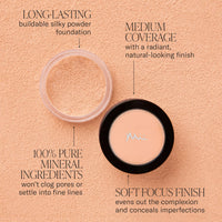 Mii Cosmetics Irresistible Face Base | 100% Pure Mineral Foundation | Award-Winning Face Powder Foundation | Vegan Formula, SPF 30 | Buildable Coverage | Flawless Finish | Precious 02 | 8g
