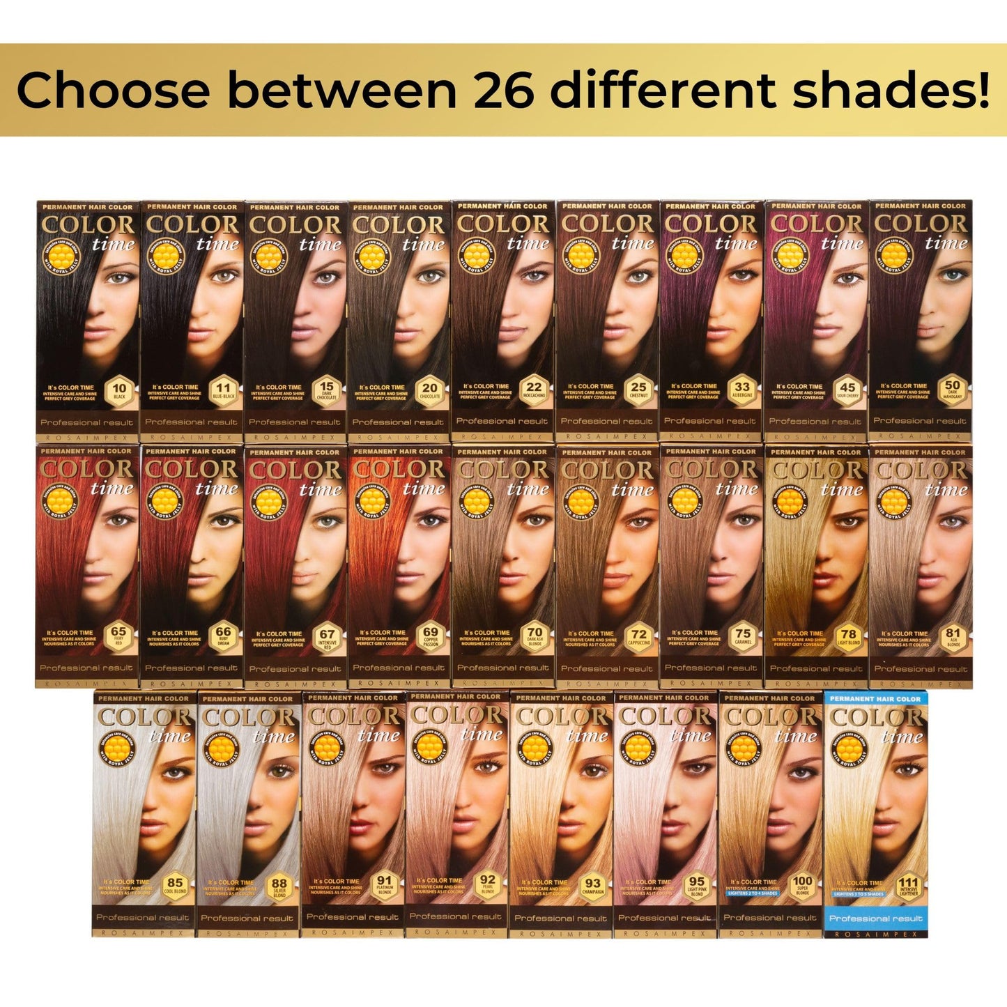 COLOR TIME | Permanent Gel Hair Dye Ruby Dream Color 66 | Enriched with Royal Jelly and Vitamin C | Permanent Hair Color | Covers Gray Hair | 100 ML