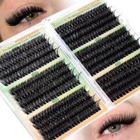 Ruairie Fluffy Cluster Lashes D Curl Volume Individual Eyelashes Clusters 50D-60D-70D-80D-100D-120D Wispy Lashes Individual Cluster 464pcs 12-18MM Lash Clusters