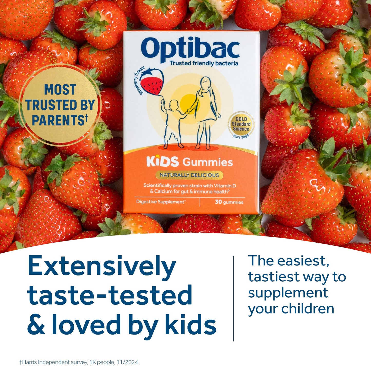 Optibac Probiotics Kids Probiotic Gummies - Vitamin D & Calcium for Immune Support & Gut Health - Most Trusted By Parents - 60 Vegan Gummies