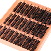 JIMIRE 300Pcs Eyelash Extension Kit Fluffy 60D+80D+100D Cluster Lashes Kit with Bond and Seal Lash Glue Natural Individual Eyelashes 10-18MM Lashes Individual Cluster Kit