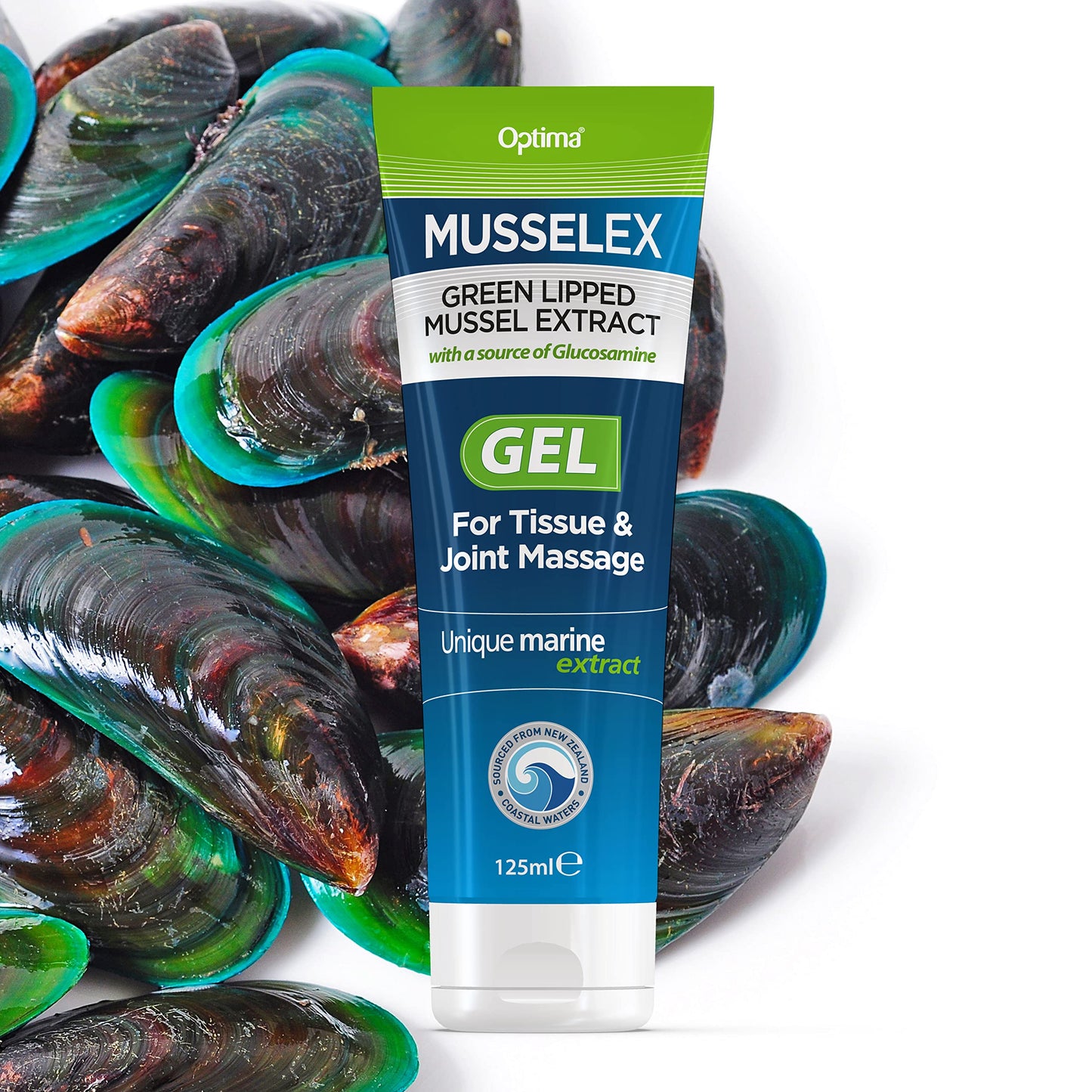 OPTIMA Optima MusselEx Gel, Natural, Cruelty Free, Green Lipped Mussel Extract, Tissue & Joint Massage, 125 ml