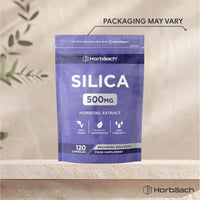 Horbäach Silica Supplement 500mg | High Strength Silica from Horsetail Extract | 120 Powder Capsules | Vegan | 4 Month Supply | by Horbaach
