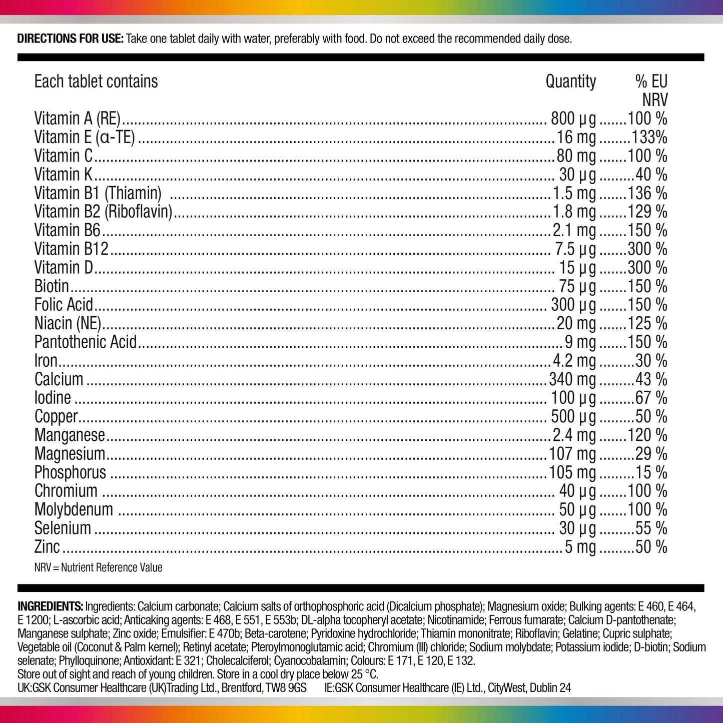 Centrum Women 50+ Multivitamin & Mineral Tablets, 24 essential nutrients including Vitamin D, Complete Multivitamin Tablets, 30 tablets