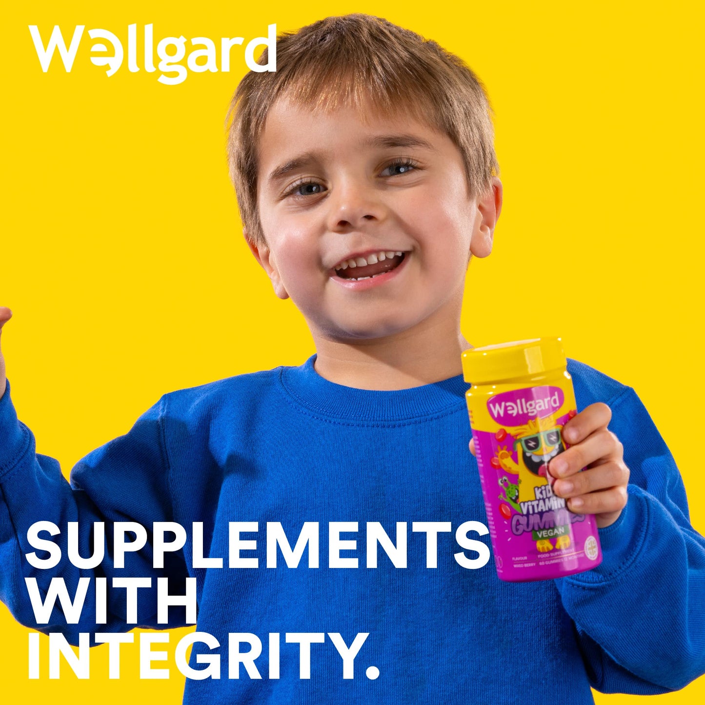 Wellgard Kids Vitamin D3 Gummies - 2 Month Supply - Vegan Chewable Vitamin D Gummies, Mixed Berry Flavour