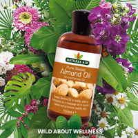 Natures Aid Sweet Almond Oil 150ml – 100% Pure Massage Aromatherapy Oil for Dry Sensitive or Irritated Skin – Vegan, Non-GMO, Gluten-Free – Hydrates, Soothes, Nourishes – Natural Skincare – Pack of 1