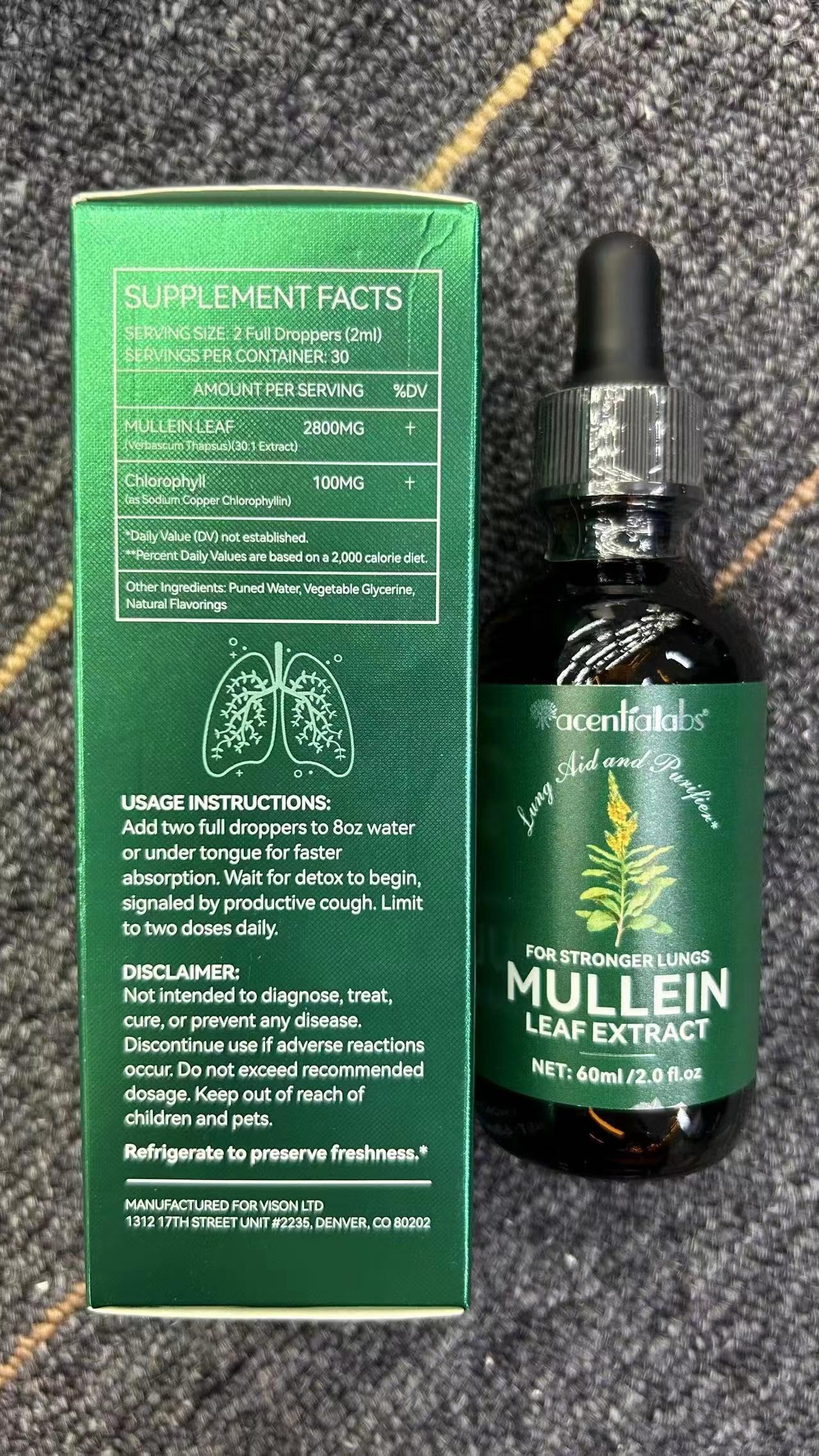 IWKDIJ Mullein Leaf Drops | Powerful Mullein Leaf Extract| -60ml