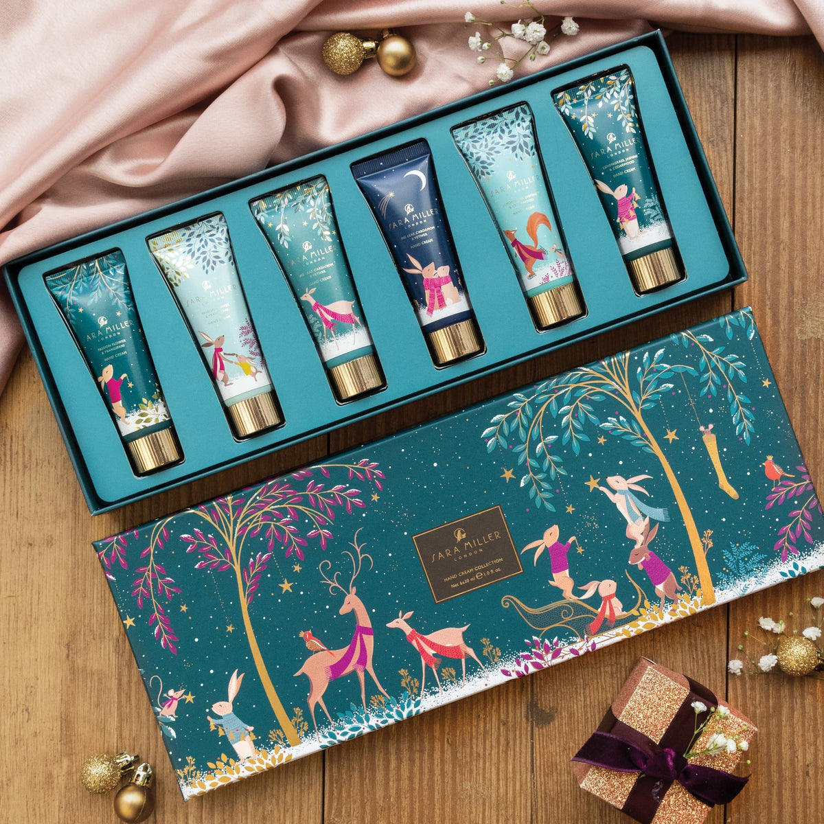 Sara Miller London | Fragranced Hand Cream Collection Set x6 30ml | Travel Size & Vegan Friendly | Beauty Gift For Her | Christmas Present & Stocking Filler