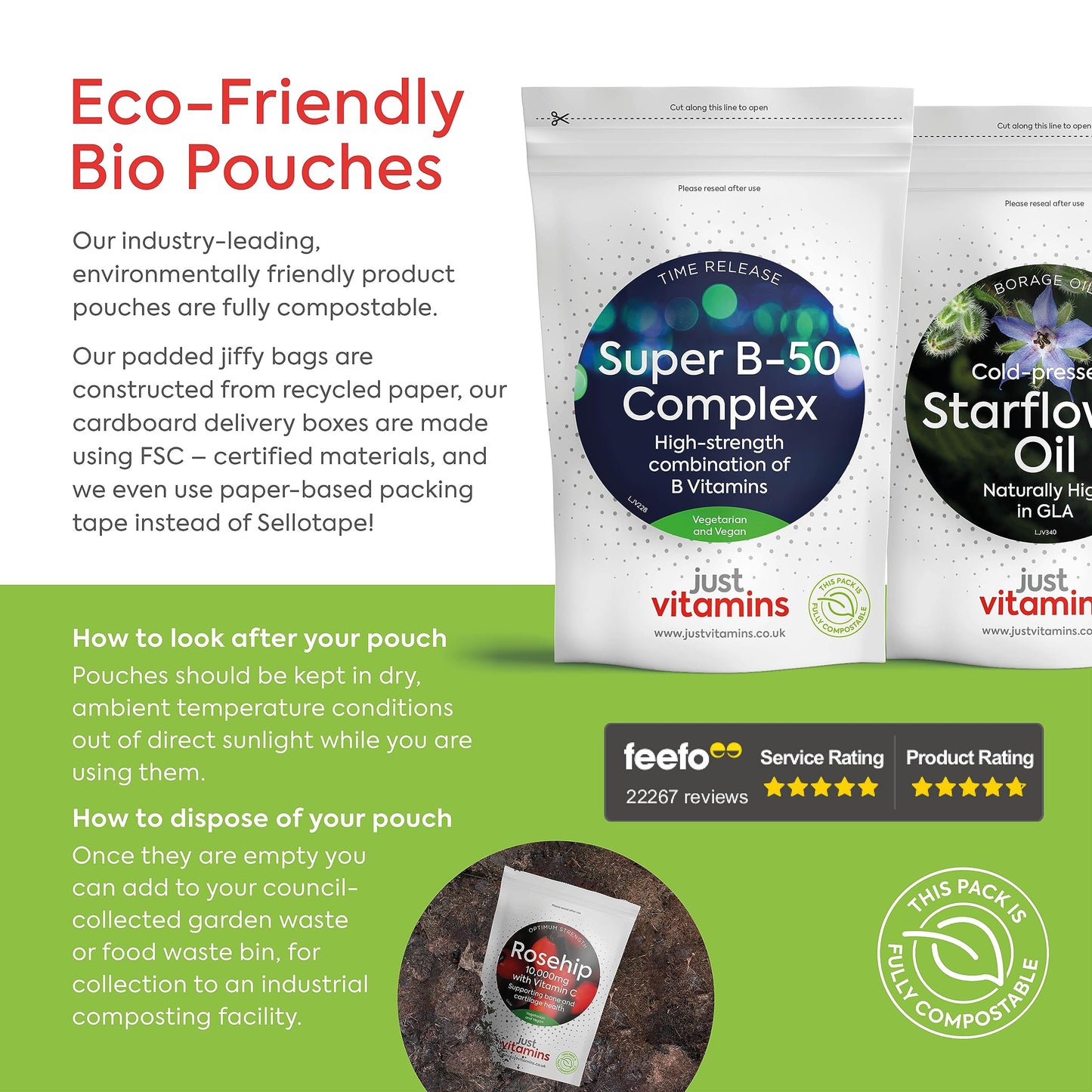 Just Vitamins Super Vitamin B-50 Complex | x90 High Strength Tablets Containing All 8 B Vitamins - VIT B1 Thiamine, B2, B3 Niacin, B5, B6, B7 Biotin, Inositol, B9 Folic Acid & B12. UK Made from Non Yeast Source