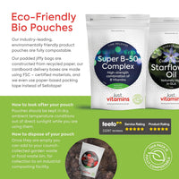 Just Vitamins Super Vitamin B-50 Complex | x90 High Strength Tablets Containing All 8 B Vitamins - VIT B1 Thiamine, B2, B3 Niacin, B5, B6, B7 Biotin, Inositol, B9 Folic Acid & B12. UK Made from Non Yeast Source