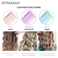 FRAMAR Dreamweaver Highlighting Comb Set, Rat Tail Hair Combs With Metal