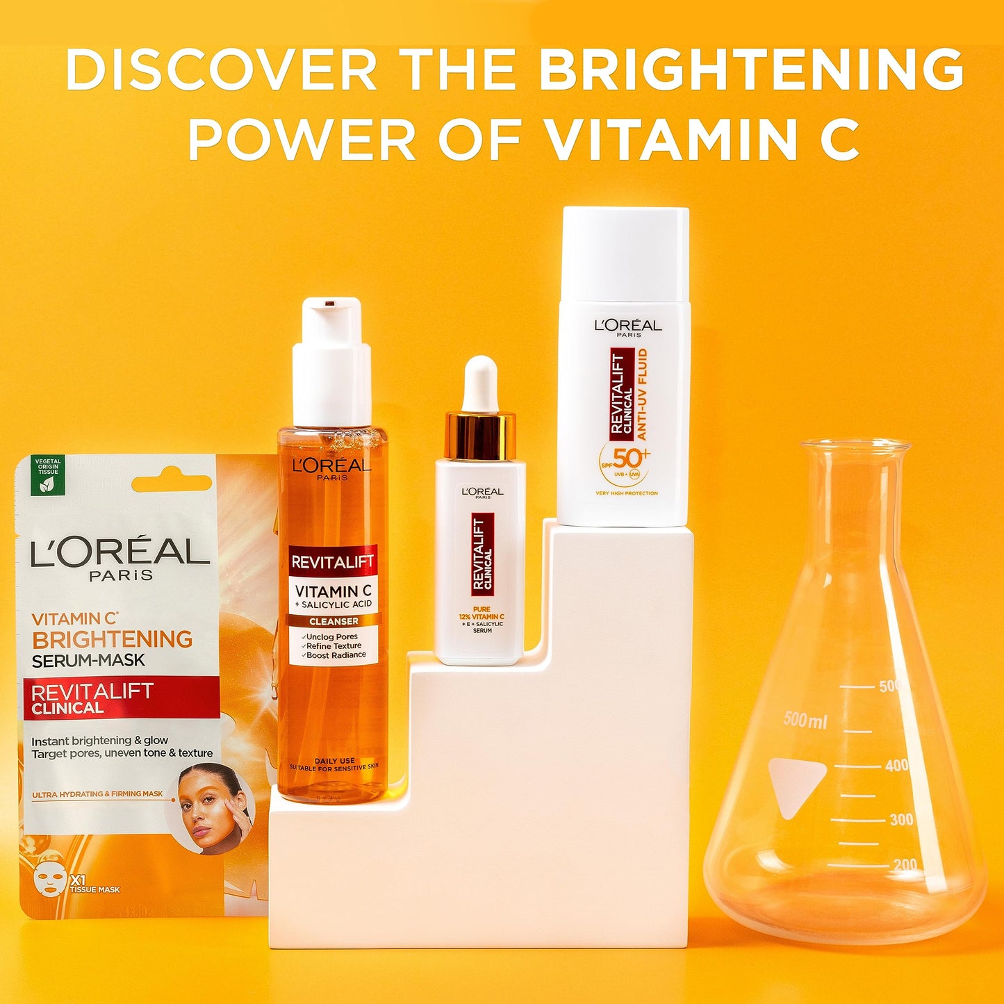 L'Oréal Paris Revitalift Clinical Vitamin C Cleanser with Vitamin C* + Salicylic Acid, for all skin types, 150ml *Vitamin C derivative