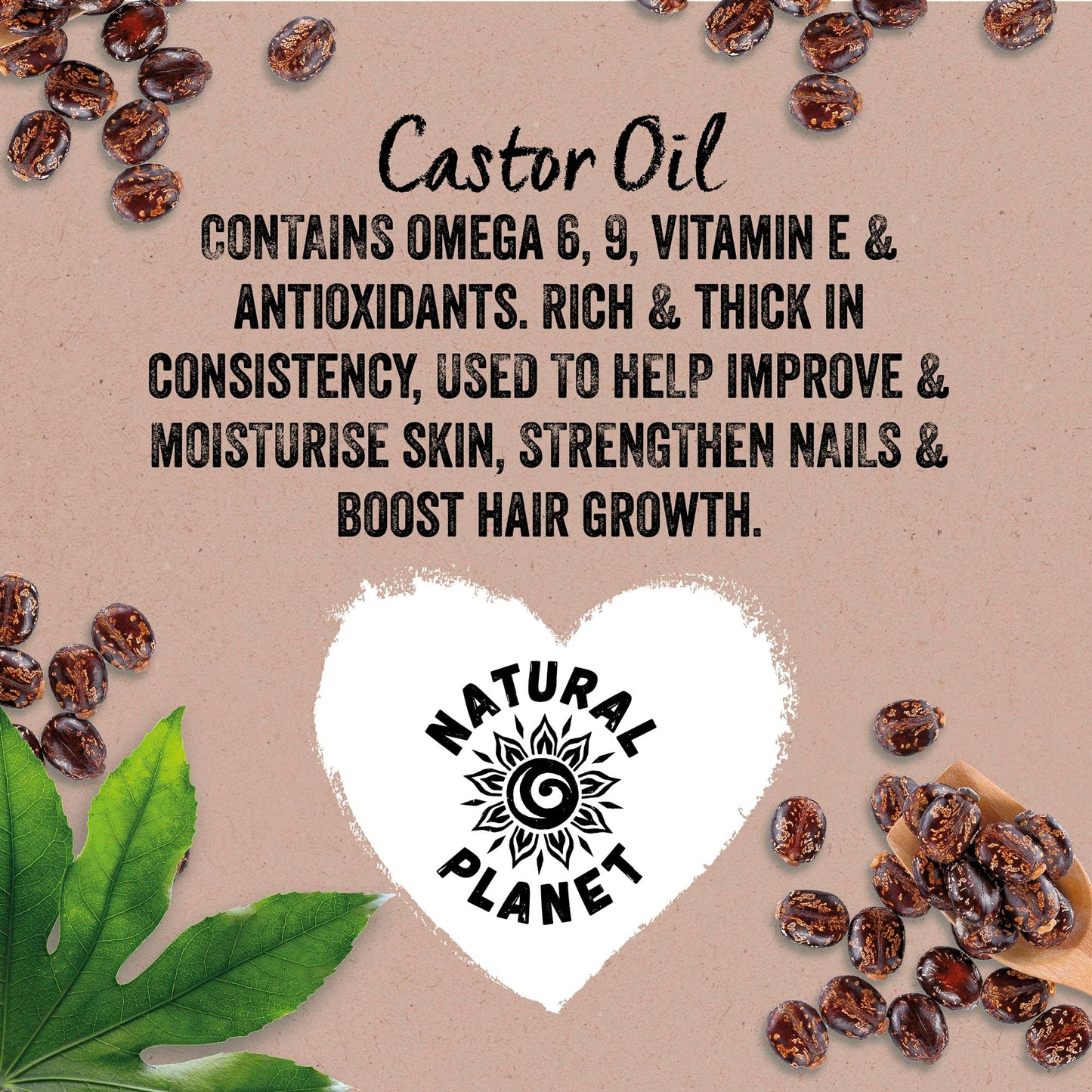 Natural Planet Castor OIl 100ml Cold Pressed Premium Quality 100% Pure Hexane-Free, Non GMO, Versatile Usage Eyelashes, Eyebrows and Hair growth