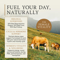A | P | E APE Nutrition Organic Optimised Female | Hormonal & Reproductive Health Support & Balance for Women | 100% Grass-Fed Desiccated Beef Organs | Ancestral Supplements for Women | 180 Capsules