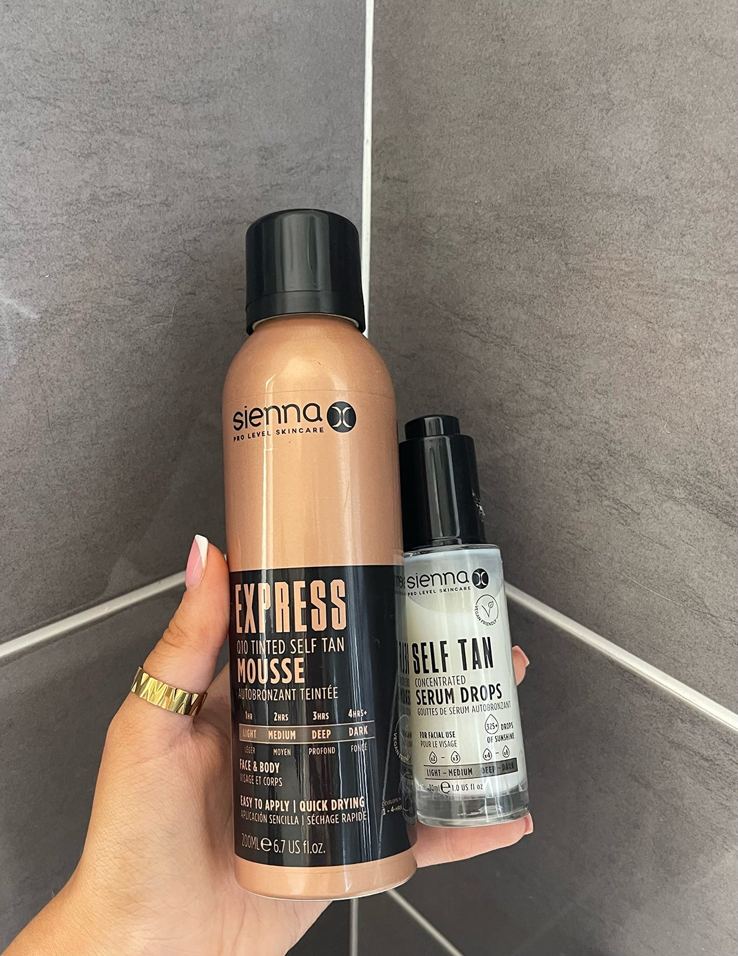 Sienna X Self Tan Drops Concentrated Serum (30ml) Add Self Tanning Serum Drops to Skin Care for Custom Face Tan, Cruelty Free and Vegan