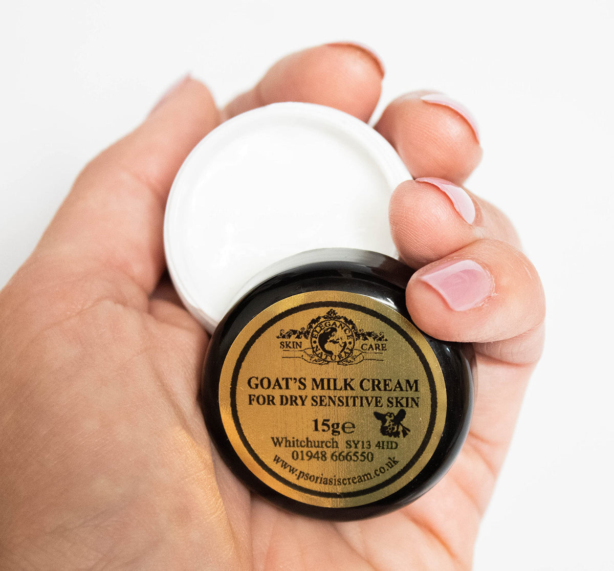 Goats Milk Moisturising Cream 15g by Elegance Natural Skin Care for dry sensitive skin Travel Size