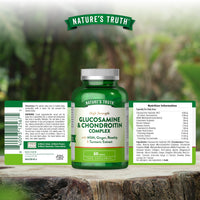 Glucosamine and Chondroitin High Strength | Complex with Glucosamine Sulphate 2KCl, MSM, Ginger, Collagen, Rosehip & Turmeric | 60 Tablets | Nature's Truth