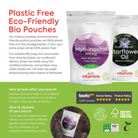 Myo-Inositol Capsules - 500mg x90 Capsules - Pure Premium Quality Myo Inositol Vitamin B8 - Female Hormone, Fertility, PCOS, Ovarian Function and Cycle Support Supplement by Just Vitamins. UK Made