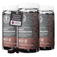 Known Tasty Multi Mushrooms Gummies - Lion’s Mane, Cordyceps - Immunity & Energy - Natural Blackcurrant Flavour - 60 Vegan Gummies, 3 Months Supply