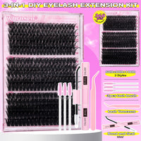 wiwoseo Individual Eyelashes Cluster Lashes Kit 60+80+100D 10-18MM