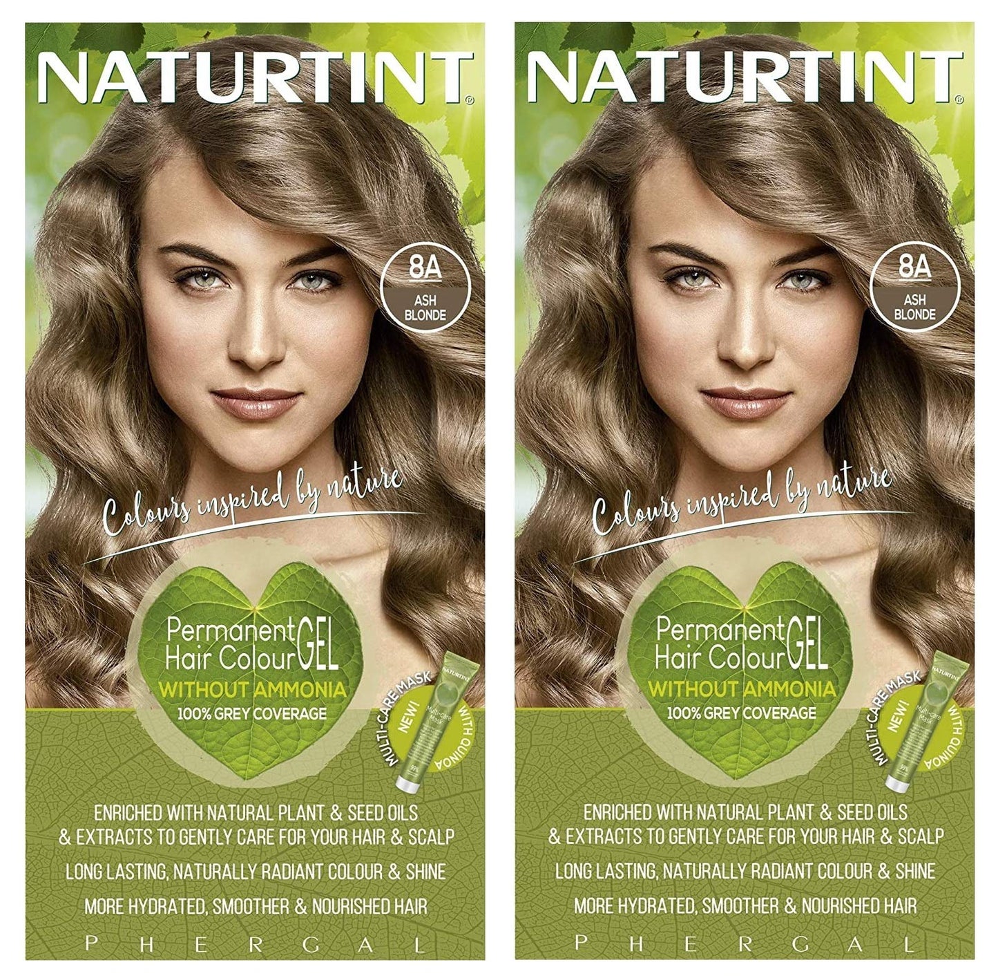 (2 Pack) - Naturtint - Hair Dye - 8A Ash Blonde | 135ml | 2 PACK BUNDLE