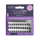 Nouveau Lashes Pre-Glued Express Cluster Lashes - Reusable & Customisable Lash Clusters - 8, 10, 12, 14mm Length - 44/48 Clusters Per Pack (Natural 01)