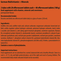 Multivitamin + Minerals - 2 x 20 effervescent Tablets - Pomegranate Flavor - T&D Pharma German Multivitamin + Minerals - Made in Germany